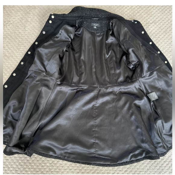 Laundry by Shelli Segal Black Glitter Peplum  Coat Laundry Size Large - Picture 9 of 10